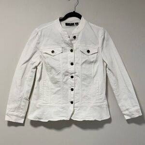 Nina Leonard White Denim Jacket